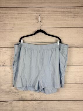 Old Navy Plus Size Light Blue Linen Blend Pull On Shorts Size 3X
